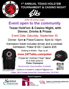 Elks Poker Night Flyer