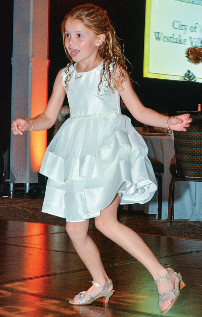DANCING FOR A CAUSE— Newbury Park resident Natalia Goble, 8, takes to the dance floor during the Senior Concerns’ golden anniversary celebration. The annual fundraiser included pre-dinner food and beverage tastings followed by live and silent auctions. There were also speakers, testimonials, music and dancing. The Senior Concerns mission is to provide programs and services for seniors and caregivers which improve and support their quality of life.